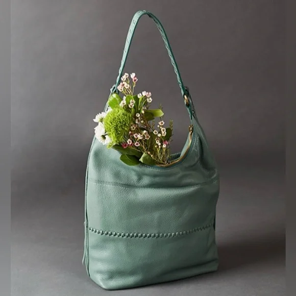 HOBO Entwine Bag Shoulder Purse Slouchy Leather Meadow Sage Green Casual Sheila - Picture 3 of 13